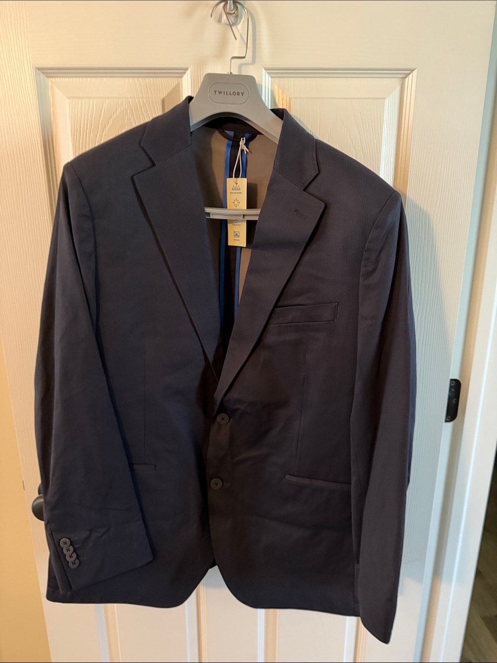 TWILLORY Men's Navy Single-Breasted Sport Coat